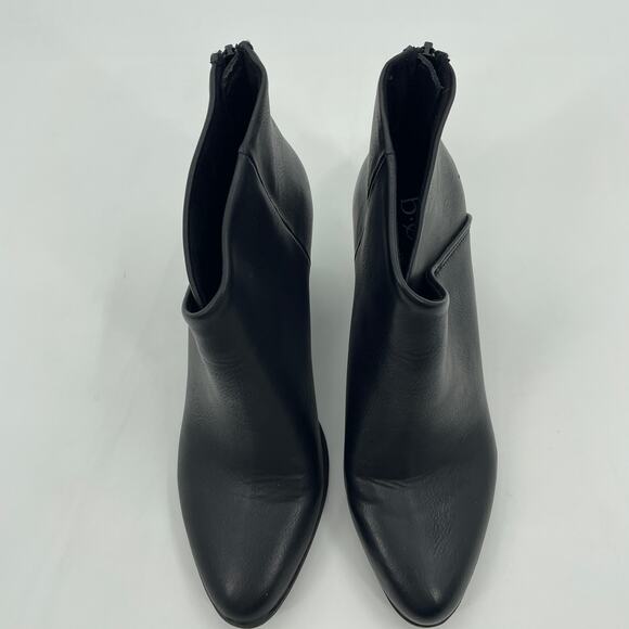 BOC Faux Leather Black Booties Womens Size 7 Back Zip 3 Inch Heel - Picture 2 of 9